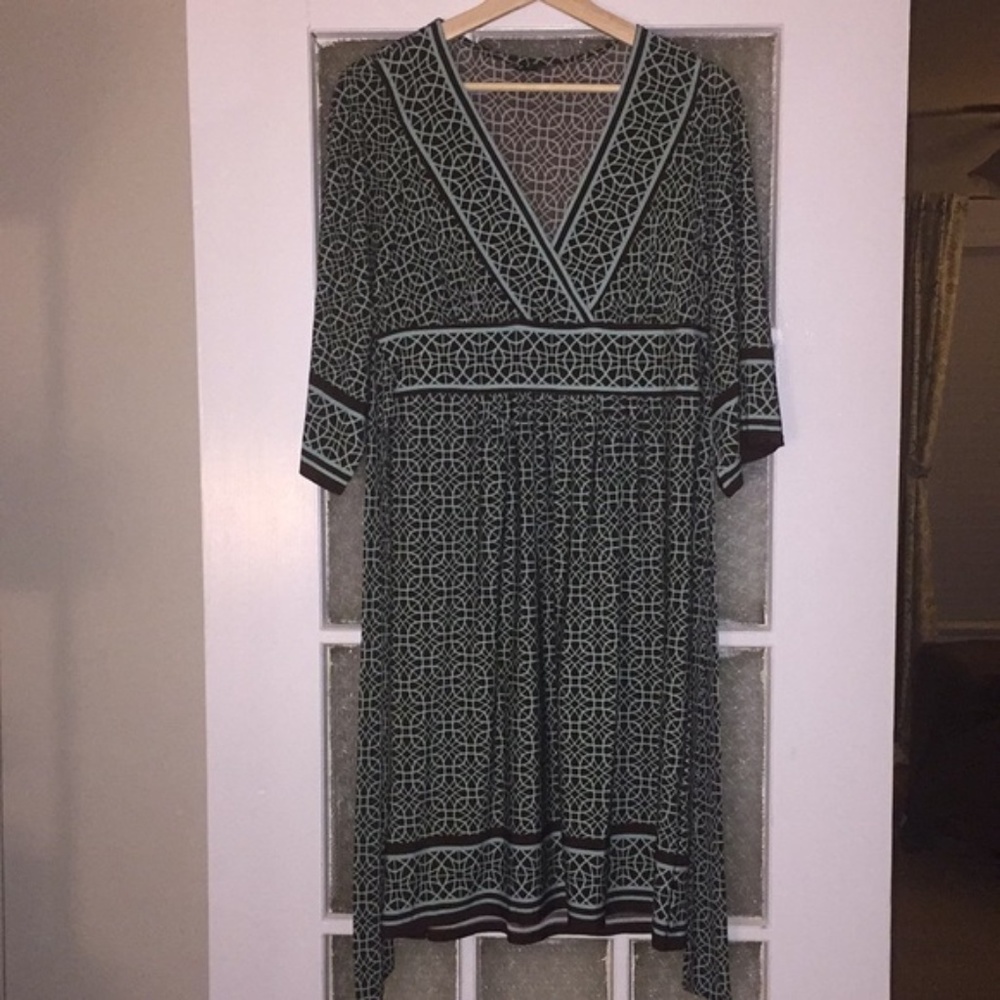 Brown & Turquoise Dress by City Triangles